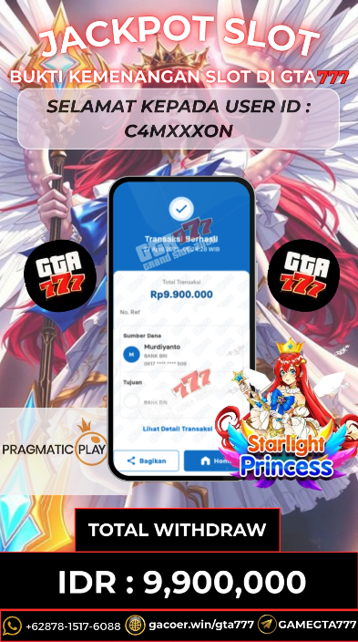 Kemenangan Starlight Princess Hingga 9,9 Juta