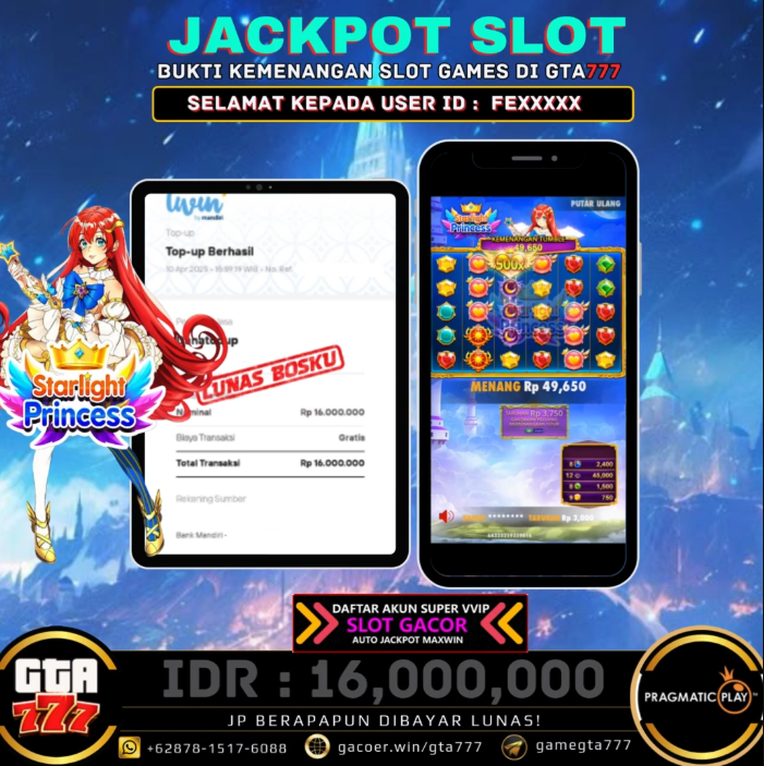 Kemenangan Starlight Princess Hingga 10 Juta