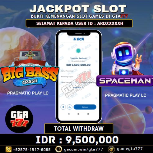 Kemenangan Big Bass Crash & Spaceman Hingga 9,5 Juta