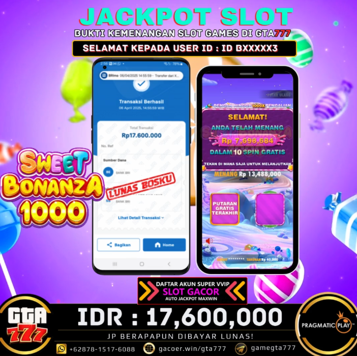Kemenangan Sweet Bonanza 1000 Hingga 17,6 Juta