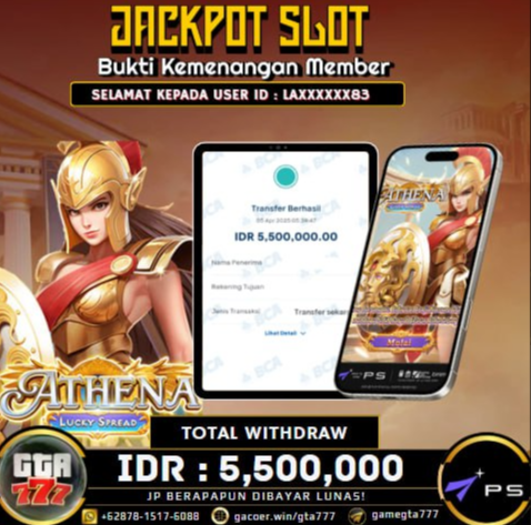 Kemenangan Athena - Lucky Spread Hingga 5,5 Juta