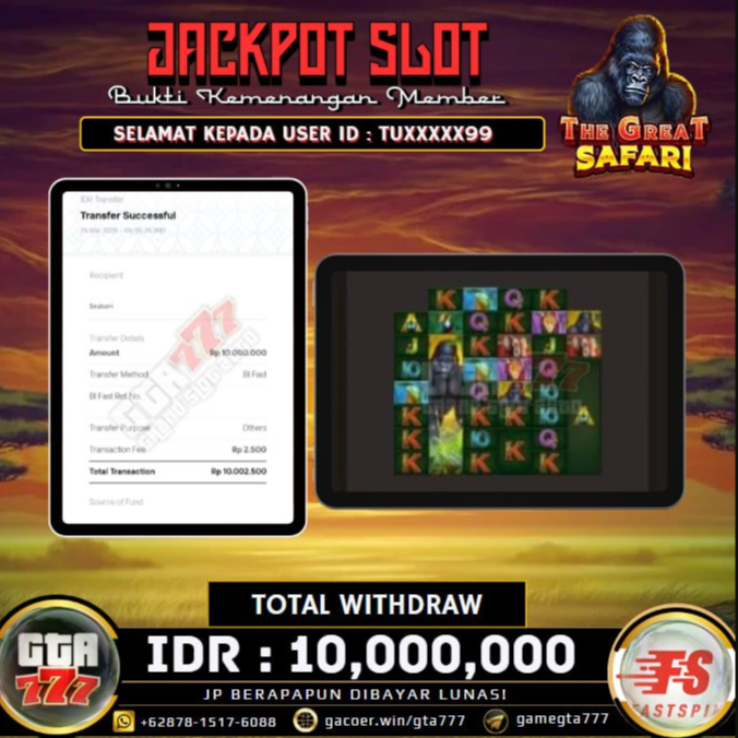 Kemenangan The Great Safari Hingga 10 Juta