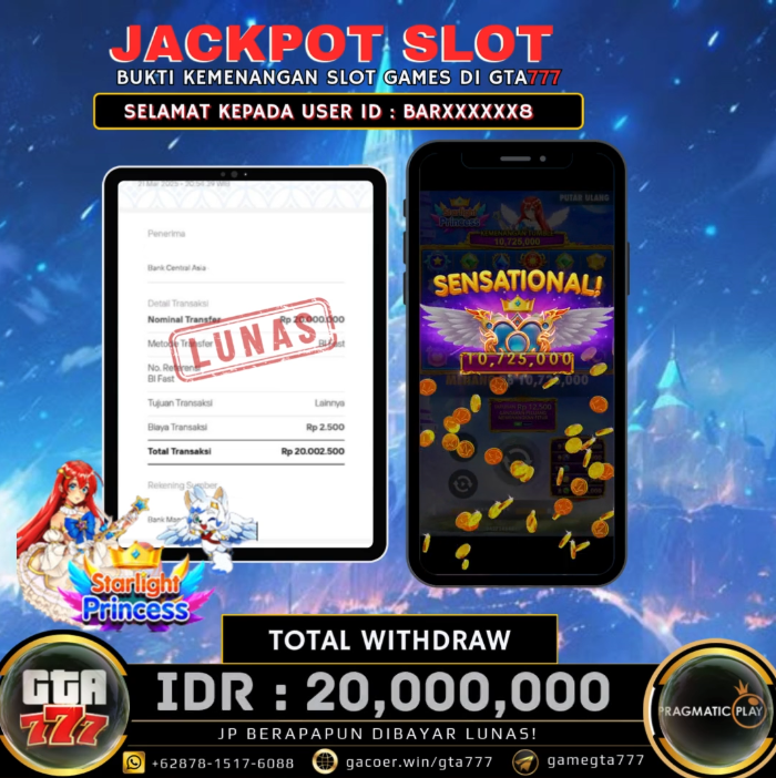 Kemenangan Starlight Princess Hingga 20 Juta