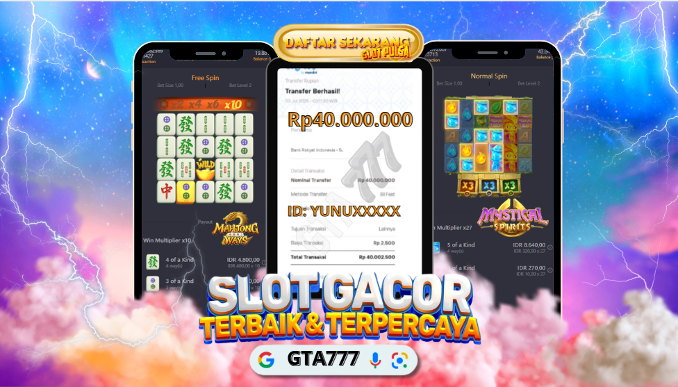 BUKTI KEMENANGAN MEMBER JACKPOT RP. 40 JUTA