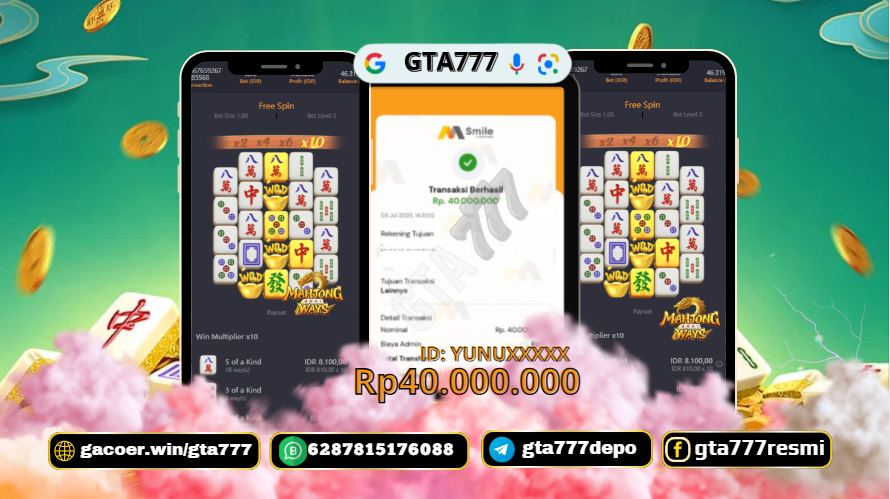 BUKTI KEMENANGAN MEMBER JACKPOT RP. 40 JUTA