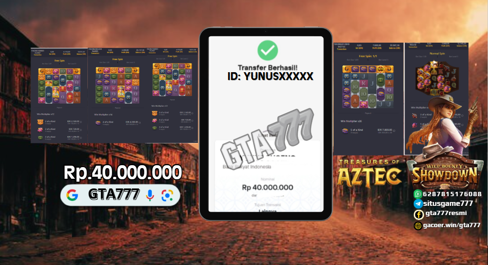 BUKTI KEMENANGAN MEMBER JACKPOT RP. 40 JUTA