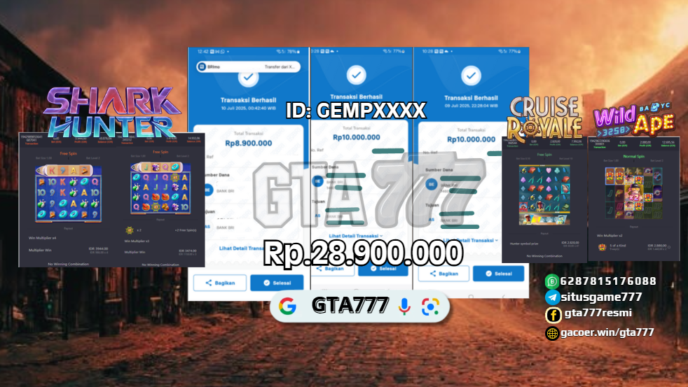 BUKTI KEMENANGAN MEMBER JACKPOT RP. 28,9JUTA