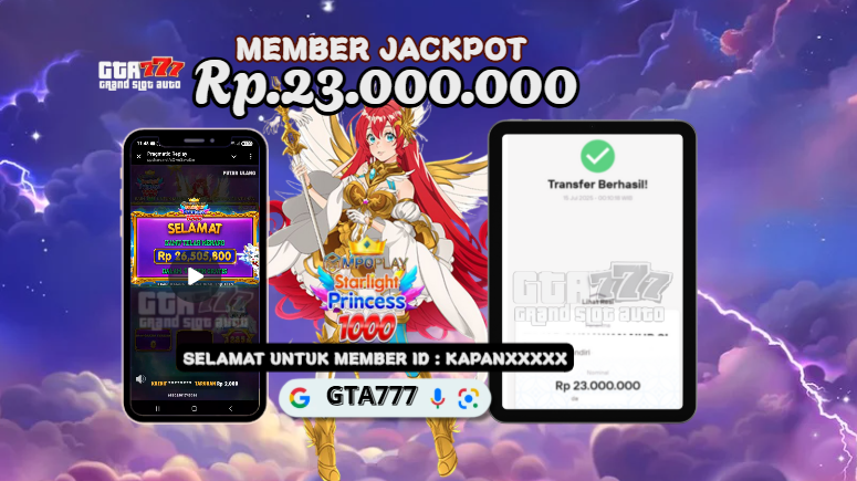 BUKTI KEMENANGAN MEMBER JACKPOT RP. 23 JUTA