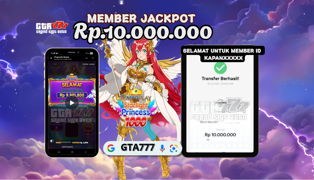 BUKTI KEMENANGAN MEMBER JACKPOT RP. 10 JUTA