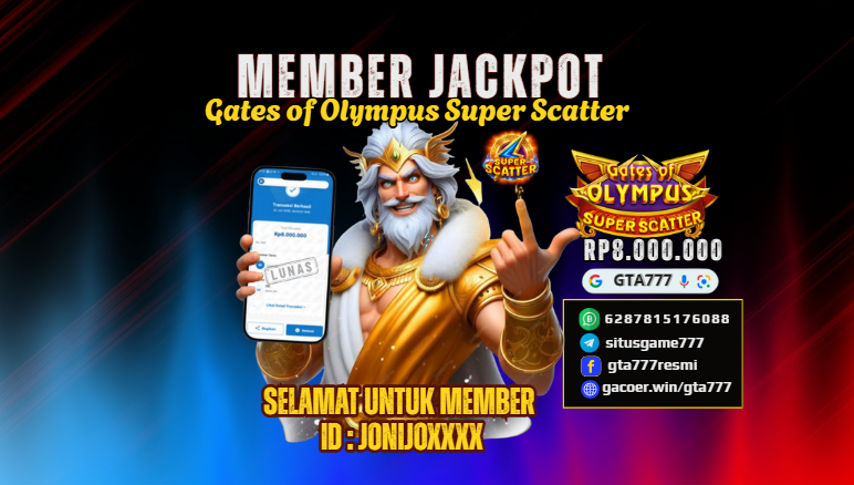 BUKTI KEMENANGAN MEMBER JACKPOT RP. 8 JUTA