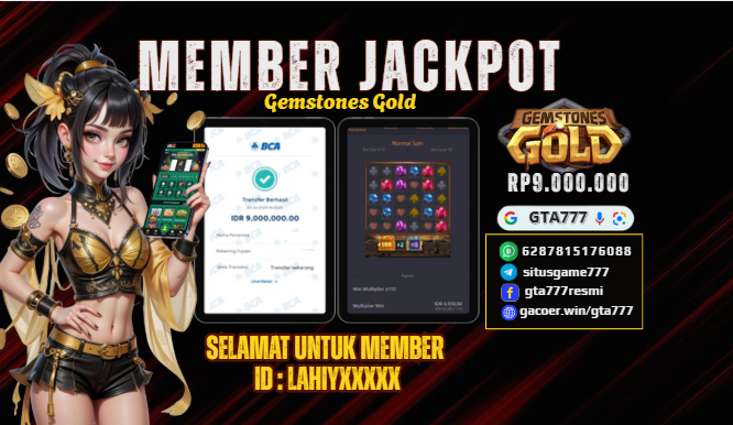 BUKTI KEMENANGAN MEMBER JACKPOT RP. 9 JUTA