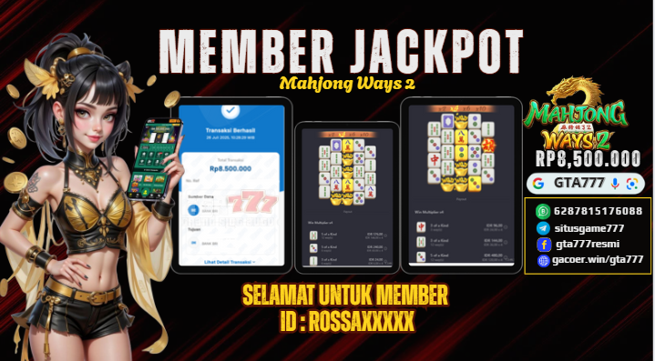 BUKTI KEMENANGAN MEMBER JACKPOT RP. 8,5 JUTA