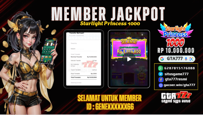 BUKTI KEMENANGAN MEMBER JACKPOT RP. 10 JUTA