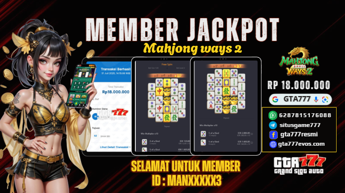 BUKTI KEMENANGAN MEMBER JACKPOT RP. 18 JUTA