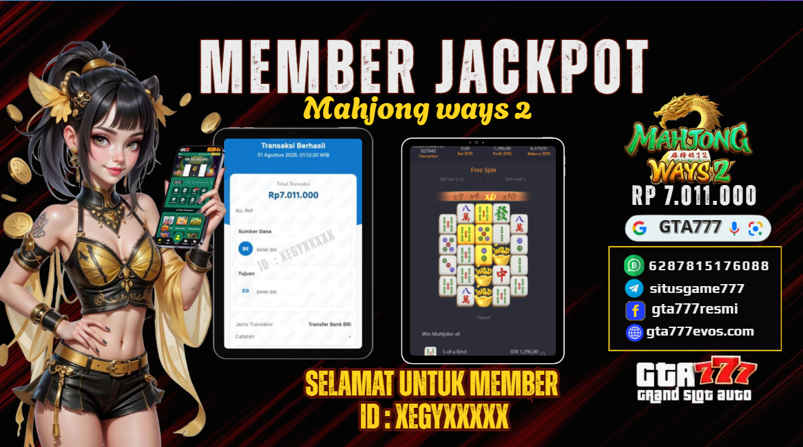 BUKTI KEMENANGAN MEMBER JACKPOT RP. 7 JUTA