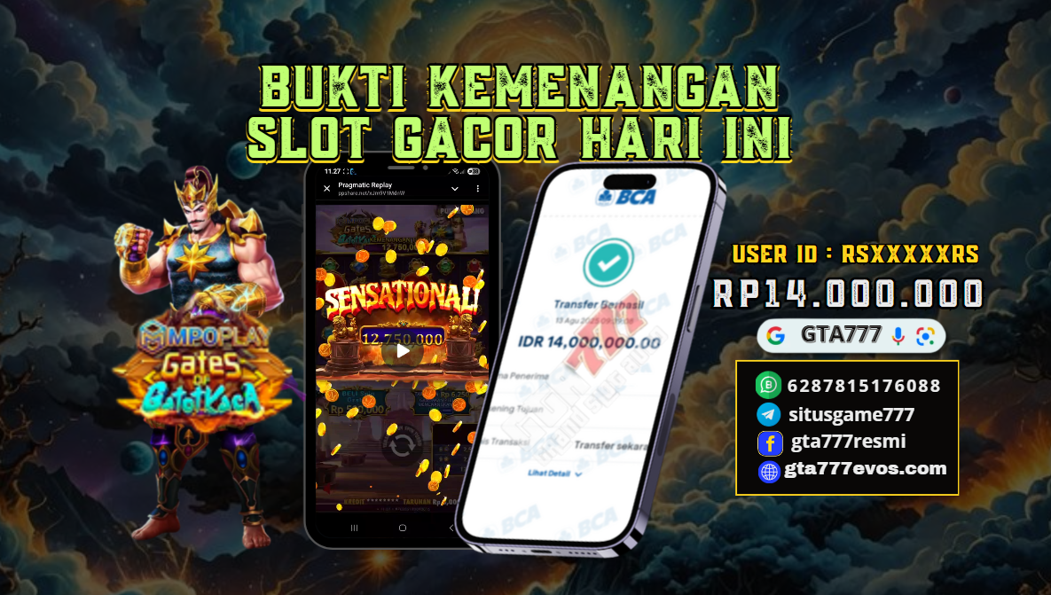 BUKTI KEMENANGAN MEMBER JACKPOT RP. 14 JUTA