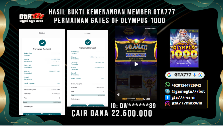 BUKTI KEMENANGAN MEMBER JACKPOT RP. 25 JUTA -  PRAGMATIC