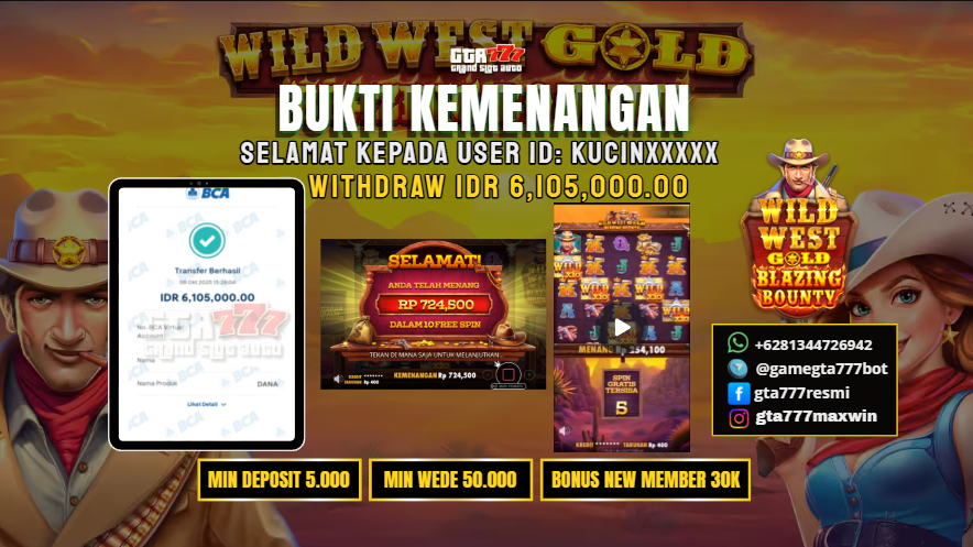BUKTI KEMENANGAN MEMBER JACKPOT RP. 6,1 JUTA
