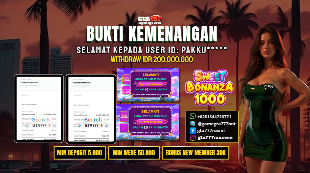 BUKTI KEMENANGAN MEMBER JACKPOT RP. 200 JUTA