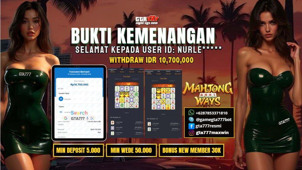 BUKTI KEMENANGAN MEMBER JACKPOT RP.10,7 JUTA