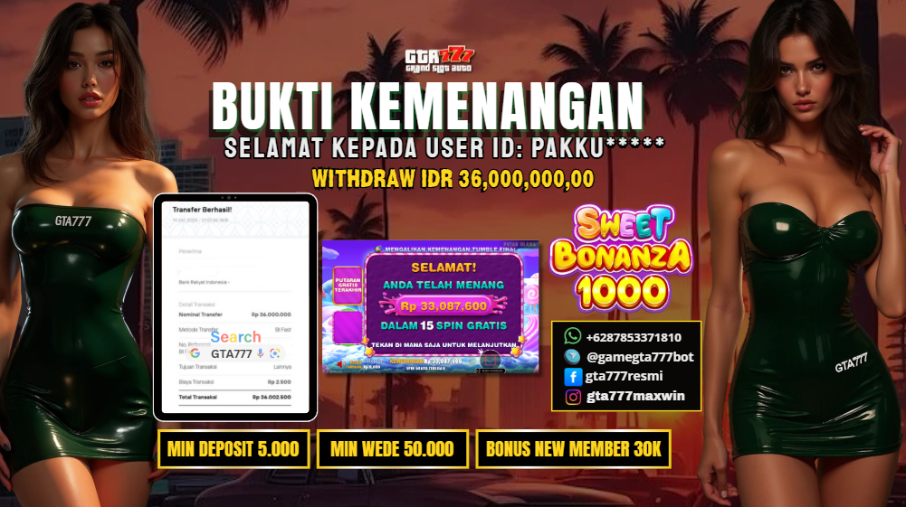 BUKTI KEMENANGAN MEMBER JACKPOT RP. 36 JUTA