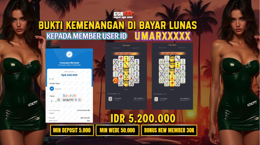 BUKTI KEMENANGAN DI BAYAR LUNAS