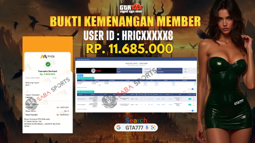 BUKTI KEMENANGAN DI BAYAR LUNAS RP. 11.685.000