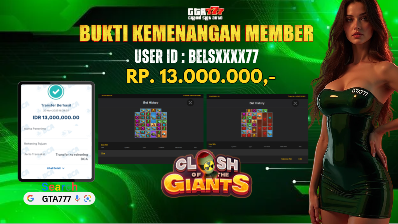 BUKTI KEMENANGAN DI BAYAR LUNAS RP. 13.000.000