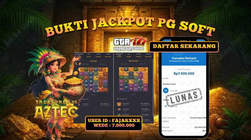 BUKTI KEMENANGAN DI BAYAR LUNAS RP. 7.000.000