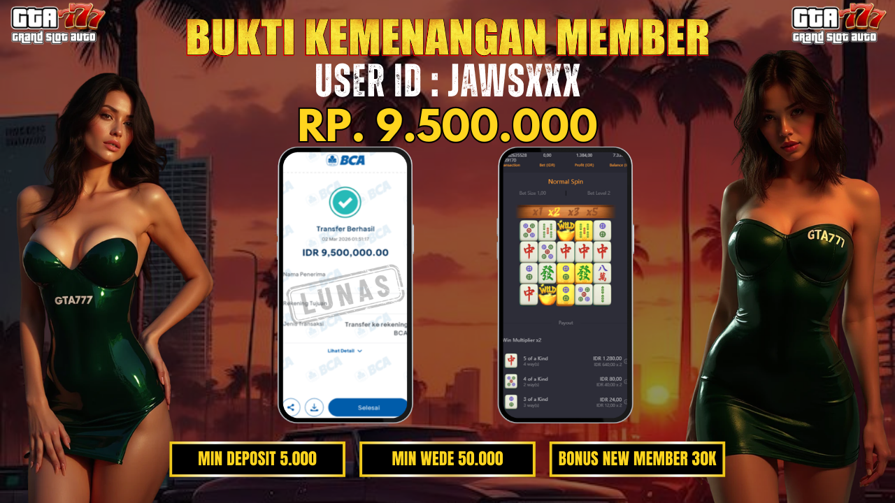 BUKTI KEMENANGAN DI BAYAR LUNAS RP. 9.500.000