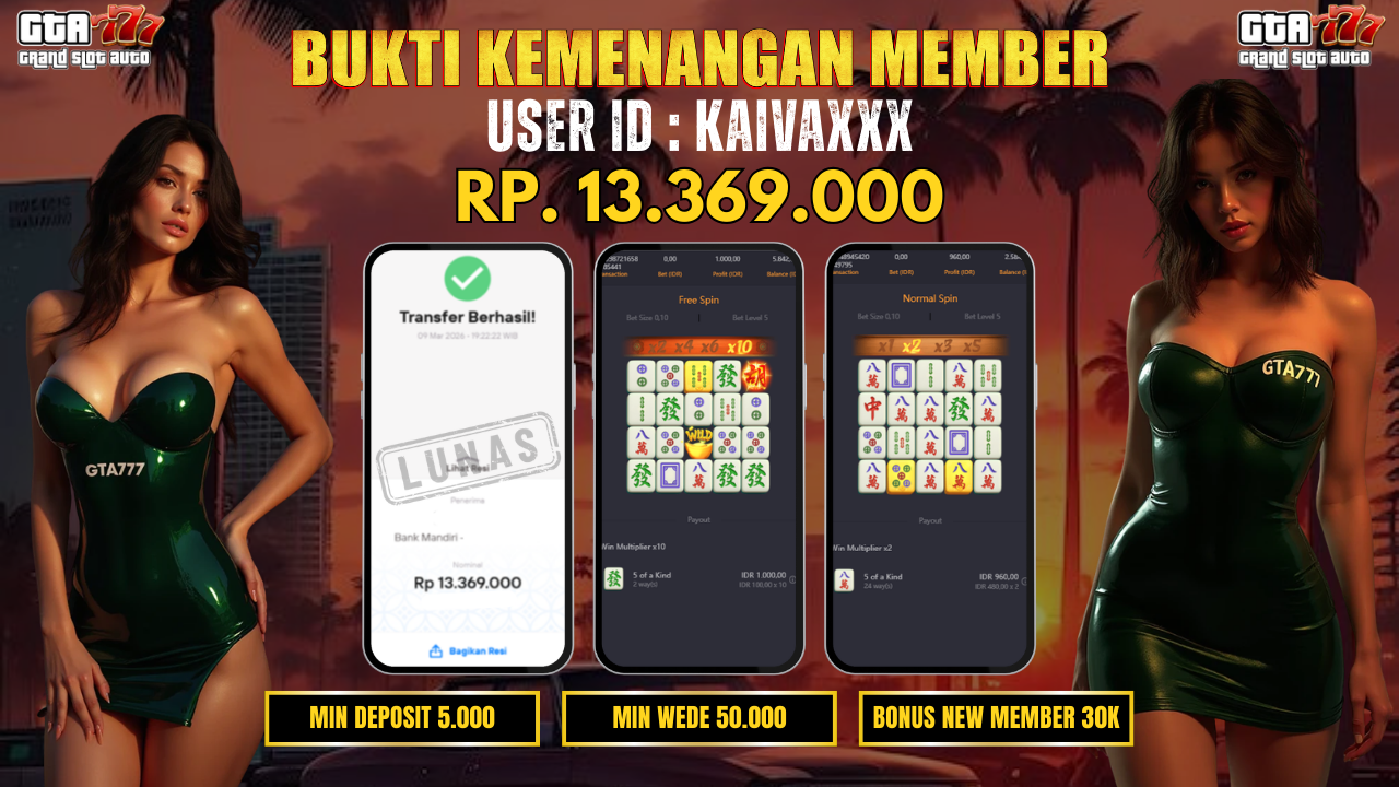 KEMENANGAN DI BAYAR LUNAS RP. 13.369.000