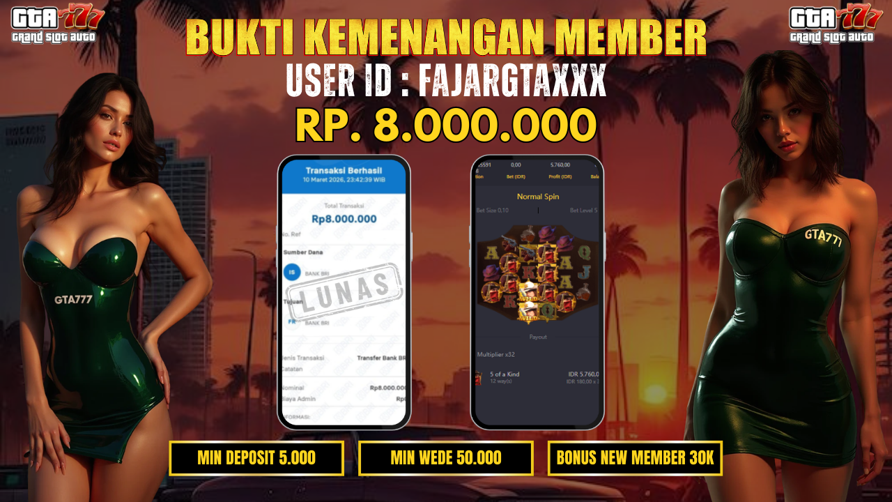 KEMENANGAN DIBAYAR LUNAS RP. 8.000.000