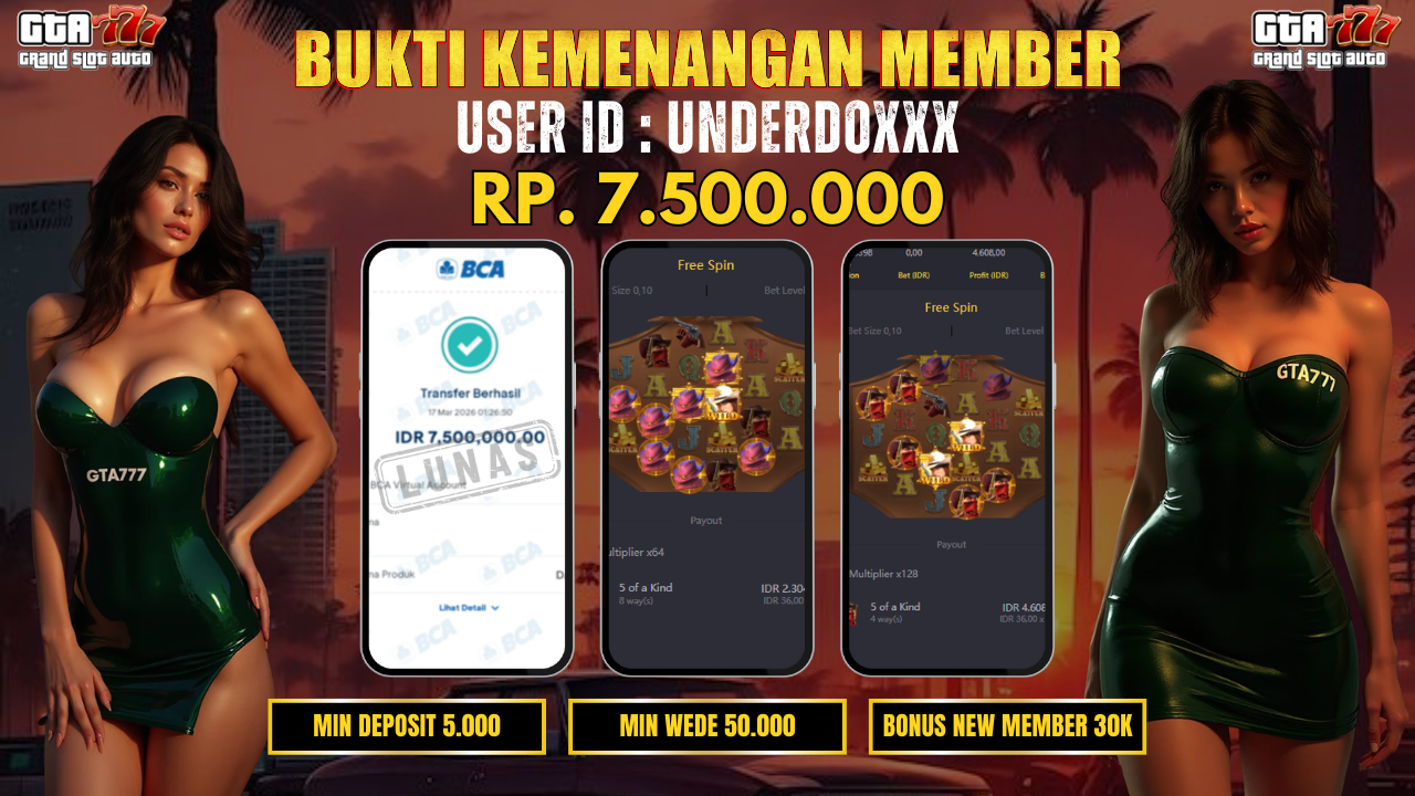 KEMENANGAN DI BAYAR LUNAS RP. 7.500.000