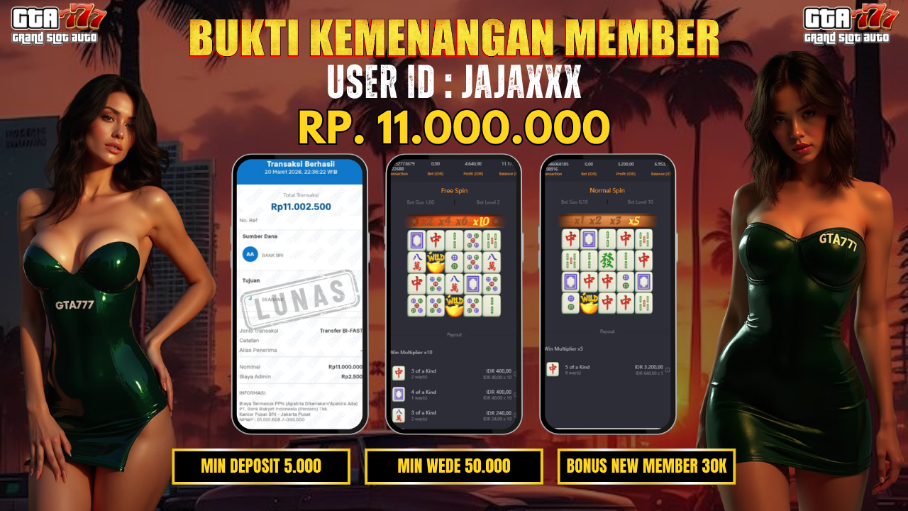 KEMENANGAN DI BAYAR LUNAS RP. 11.000.000