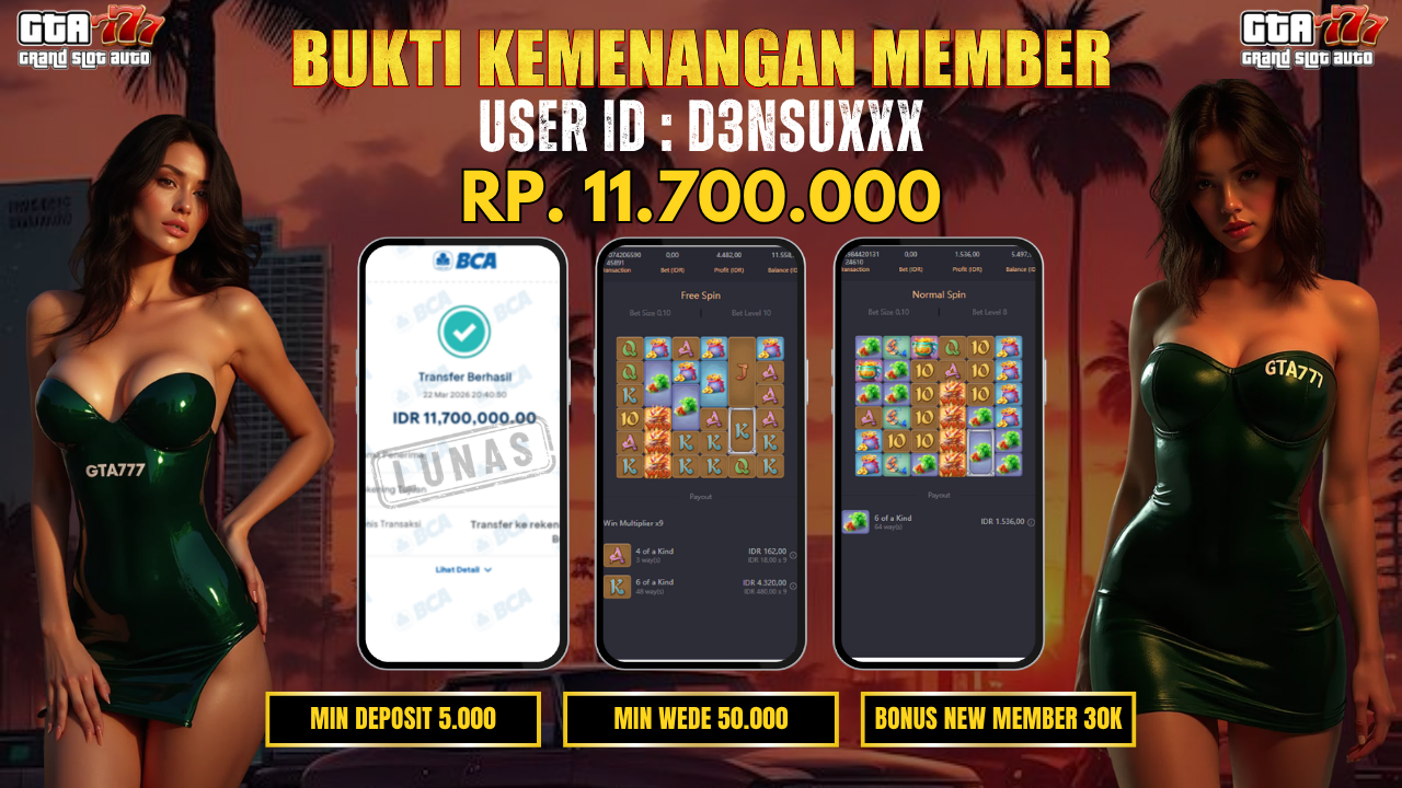 KEMENANGAN DI BAYAR LUNAS RP. 11.700.000
