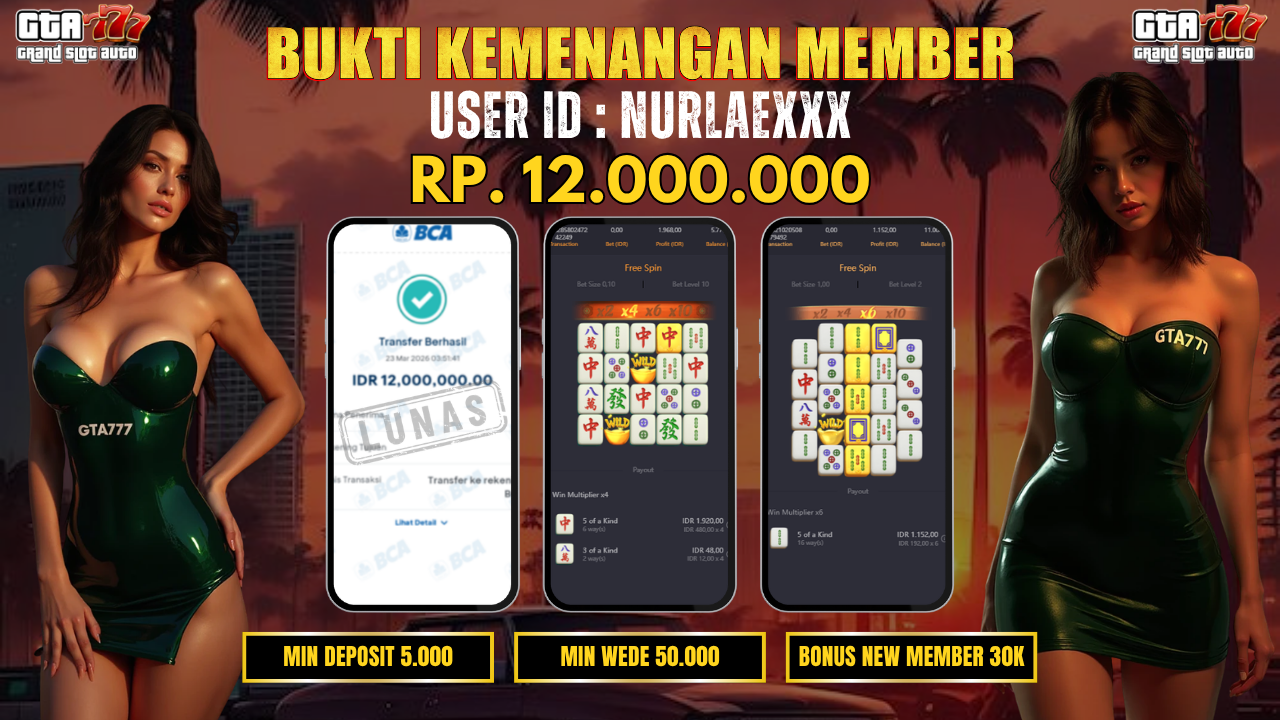 KEMENANGAN DI BAYAR LUNAS RP. 12.000.000
